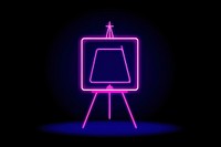 Canvas on easel icon neon lighting line. AI generated Image by rawpixel.