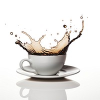 Cup with saucer with splash of coffee cup drink milk. AI generated Image by rawpixel.