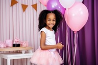 African American a girl smile birthday balloon. AI generated Image by rawpixel.