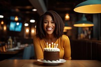 African American gorgeous a woman party smile cake. AI generated Image by rawpixel.