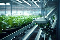 Ai Agriculture ai hand cultivate agriculture technology greenhouse. AI generated Image by rawpixel.