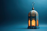 Eid Mubarak lantern lamp blue spirituality. 