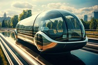 Future transportation vehicle architecture reflection. AI generated Image by rawpixel.