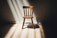 Wood chair furniture shadow light. 