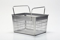 Metal shopping basket metal white background container. AI generated Image by rawpixel.