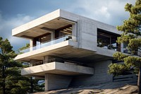 The concrete building architecture outdoors house. AI generated Image by rawpixel.