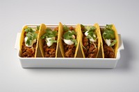 Three mini taco food vegetable freshness. AI generated Image by rawpixel.