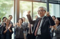 Old thai businessman standing office adult. AI generated Image by rawpixel.