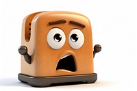 Toaster cartoon white background anthropomorphic. AI generated Image by rawpixel.