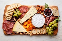 Charcuterie cheese board food meat parmigiano-reggiano. AI generated Image by rawpixel.