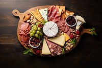 Charcuterie cheese board food meal meat. AI generated Image by rawpixel.