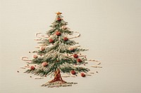 Chrismas tree embroidery christmas pattern. AI generated Image by rawpixel.