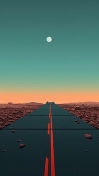 Road crossing astronomy outdoors horizon. AI generated Image by rawpixel.