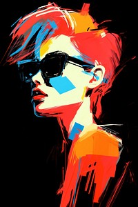 Portrait sunglasses painting fashion. AI generated Image by rawpixel.