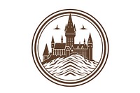 A Hogwarts Castle logo circle castle architecture. AI generated Image by rawpixel.