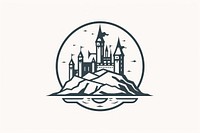 Hogwarts Castle logo drawing circle sketch. AI generated Image by rawpixel.