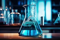 Beaker science bottle blue. AI generated Image by rawpixel.