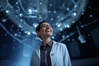 Scientist standing smiling looking. AI generated Image by rawpixel.