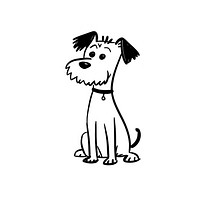 Black and white minimalist Hand Drawn of dog drawing cartoon mammal. AI generated Image by rawpixel.