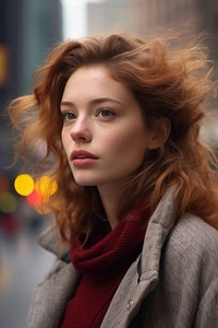 Dutch woman portrait looking scarf. 