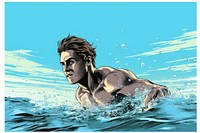 A man swimming in swimming pool sports adult exercising. AI generated Image by rawpixel.