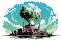 A polluted globe with factory smoke architecture pollution outdoors. AI generated Image by rawpixel.