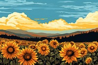 Sunflower flower field landscape sunlight outdoors. AI generated Image by rawpixel.
