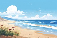 Beach landscape outdoors nature coast. AI generated Image by rawpixel.