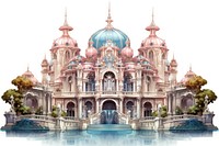 Majestic palace architecture building outdoors. AI generated Image by rawpixel.