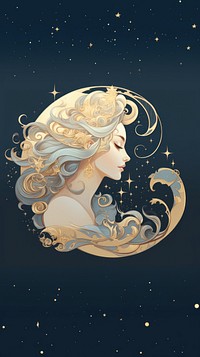 Moon art creativity astrology. AI generated Image by rawpixel.