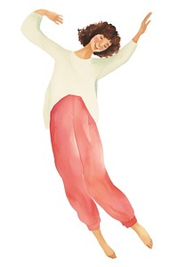 Woman in love dancing adult white background. AI generated Image by rawpixel.