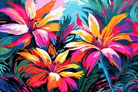 Floral pattern painting tropics art. AI generated Image by rawpixel.