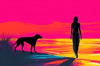 Dog silhouette outdoors walking. AI generated Image by rawpixel.