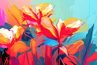 Floral backgrounds painting pattern plant. AI generated Image by rawpixel.