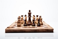 Chessboard game white background intelligence. AI generated Image by rawpixel.