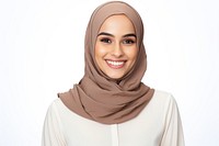 Muslim woman smiling scarf adult smile. AI generated Image by rawpixel.