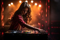Indian female DJ adult entertainment illuminated. AI generated Image by rawpixel.