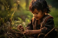 Nepalese child portrait nature photo. AI generated Image by rawpixel.