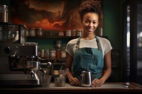 South African barista woman working coffee cup. AI generated Image by rawpixel.