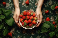 Picking fruit strawberry berries female. AI generated Image by rawpixel.