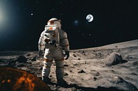 Astronaut wearing spacesuit astronomy outdoors nature. AI generated Image by rawpixel.