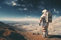 Astronaut wearing spacesuit photography astronomy outdoors. 