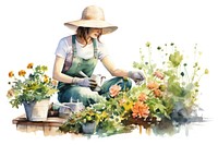 A woman gardening outdoors nature adult. AI generated Image by rawpixel.