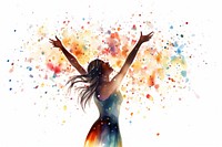 Woman dancing at a birthday party white background celebration creativity. AI generated Image by rawpixel.