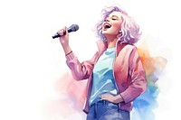 Microphone cartoon adult woman. AI generated Image by rawpixel.