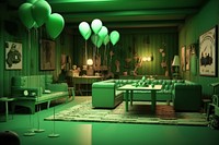 Party room architecture furniture balloon. AI generated Image by rawpixel.