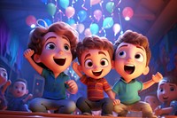 Having singing party cartoon representation togetherness. AI generated Image by rawpixel.