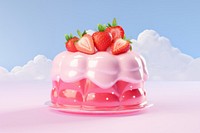 Strawberry cake dessert fruit cream. 