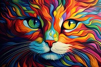Colourful cat backgrounds painting pattern. AI generated Image by rawpixel.