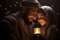 Ramadan muslim the father and child lighting portrait adult. AI generated Image by rawpixel.
